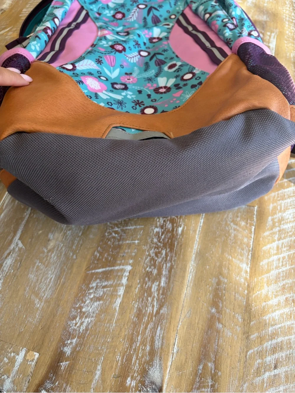 Garnet Hill Teal Floral Kids Backpack and lunchbox
